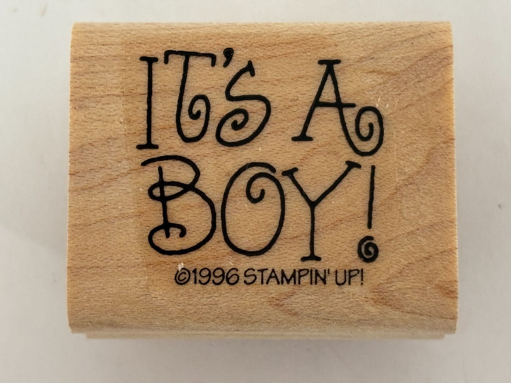 Stampin Up Rubber Stamp Its A Boy Baby Announcement Baby Shower Cardmaking Craft