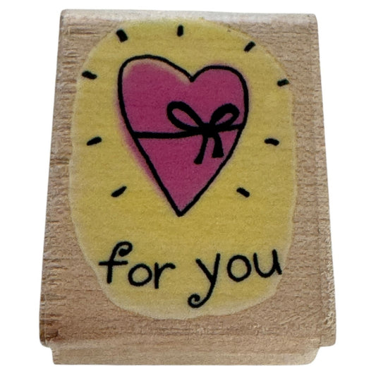 Rubber Stampede Rubber Stamp For You Heart Love Gift Tag Card Making Small