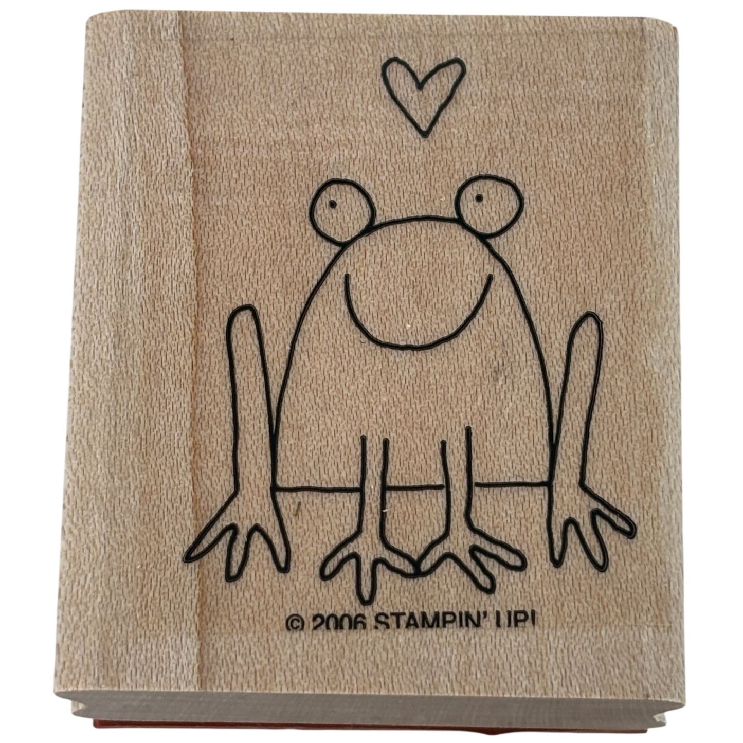 Stampin Up Wood Rubber Stamp Frog in Love Heart Thought Bubble Valentines Day