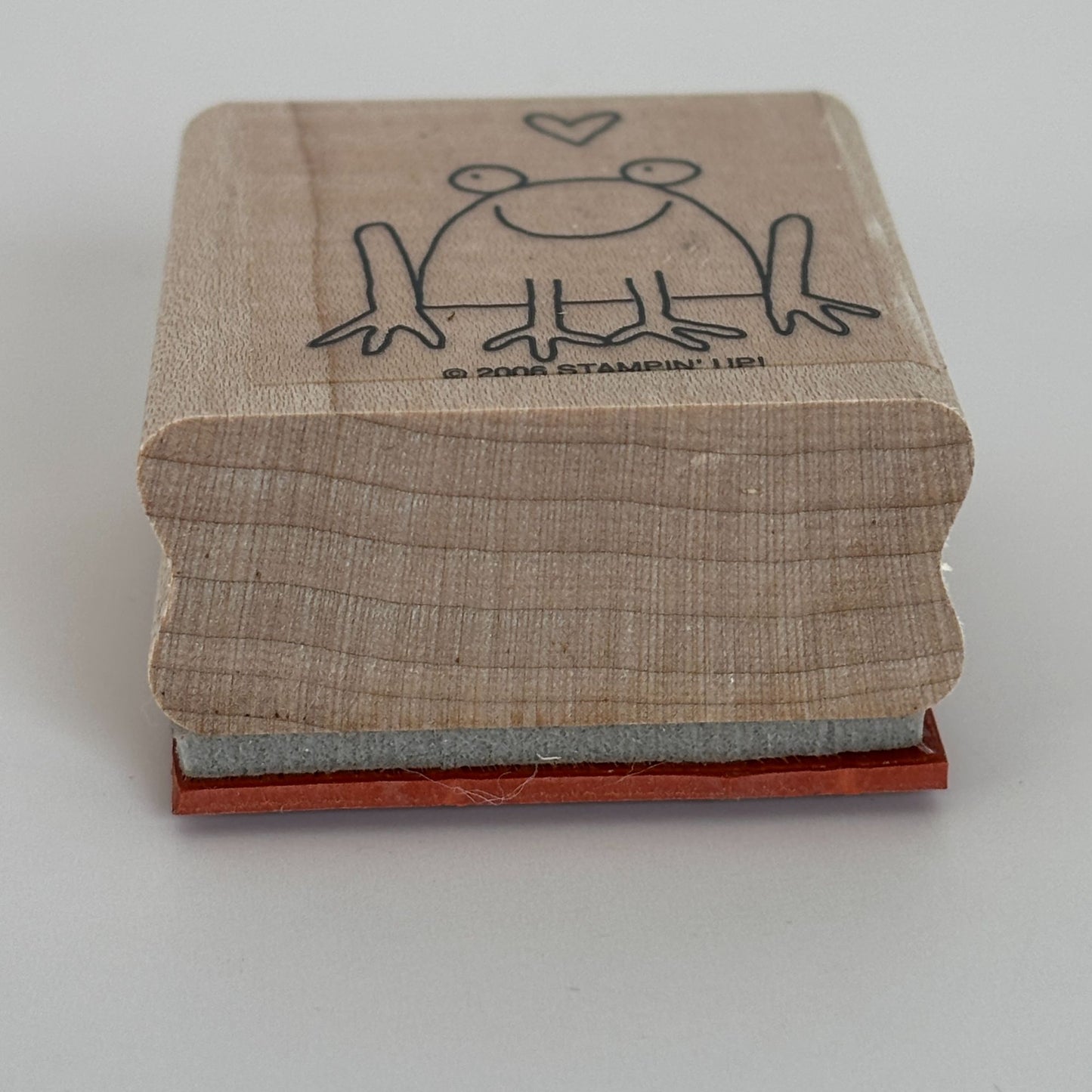 Stampin Up Wood Rubber Stamp Frog in Love Heart Thought Bubble Valentines Day