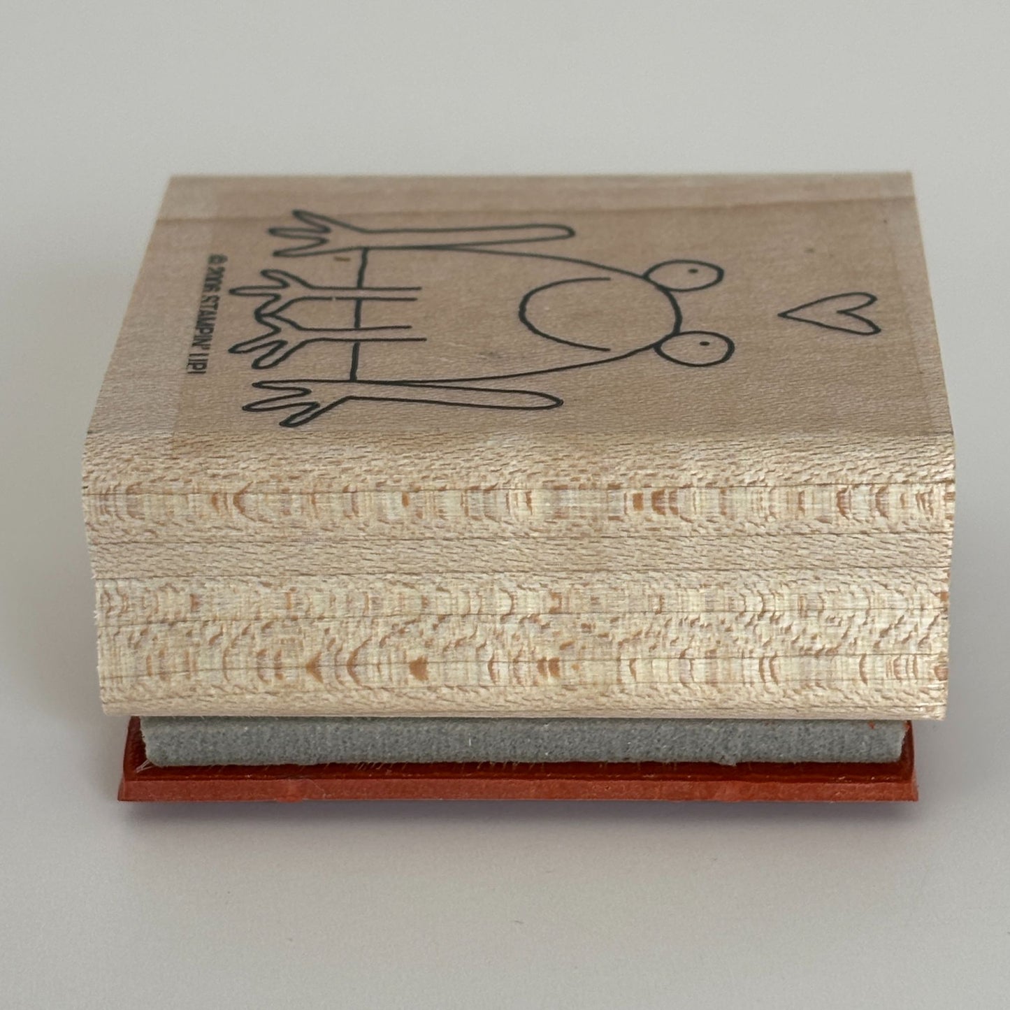 Stampin Up Wood Rubber Stamp Frog in Love Heart Thought Bubble Valentines Day