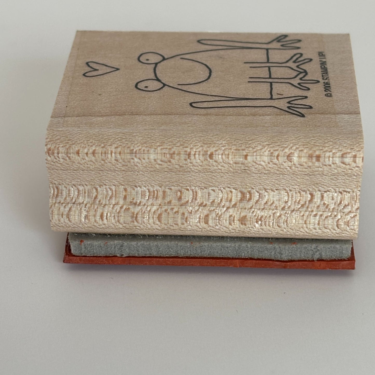 Stampin Up Wood Rubber Stamp Frog in Love Heart Thought Bubble Valentines Day