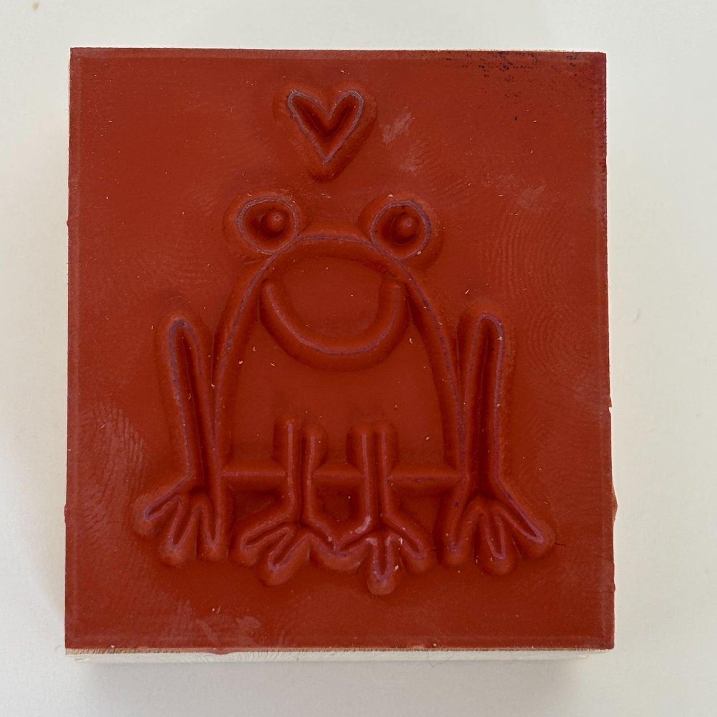 Stampin Up Wood Rubber Stamp Frog in Love Heart Thought Bubble Valentines Day