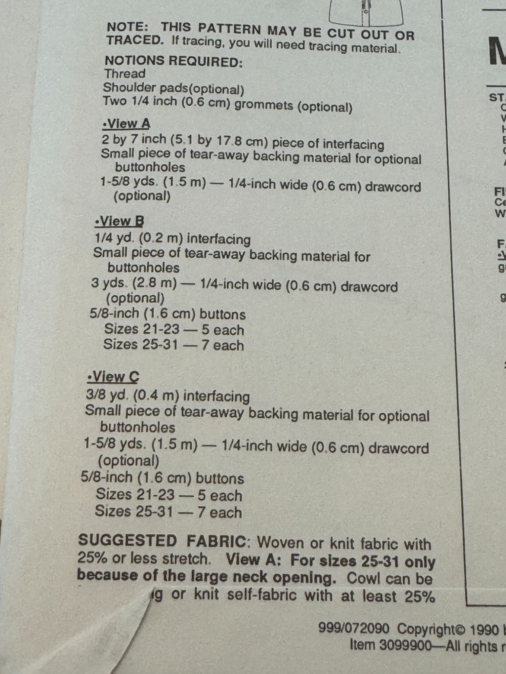 Stretch & Sew Sewing Pattern 999 Childrens Drawstring Bigshirt Shirt Jacket UC