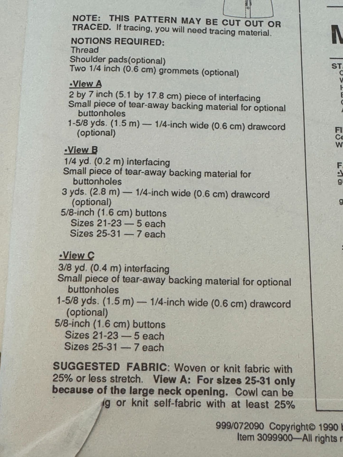 Stretch & Sew Sewing Pattern 999 Childrens Drawstring Bigshirt Shirt Jacket UC