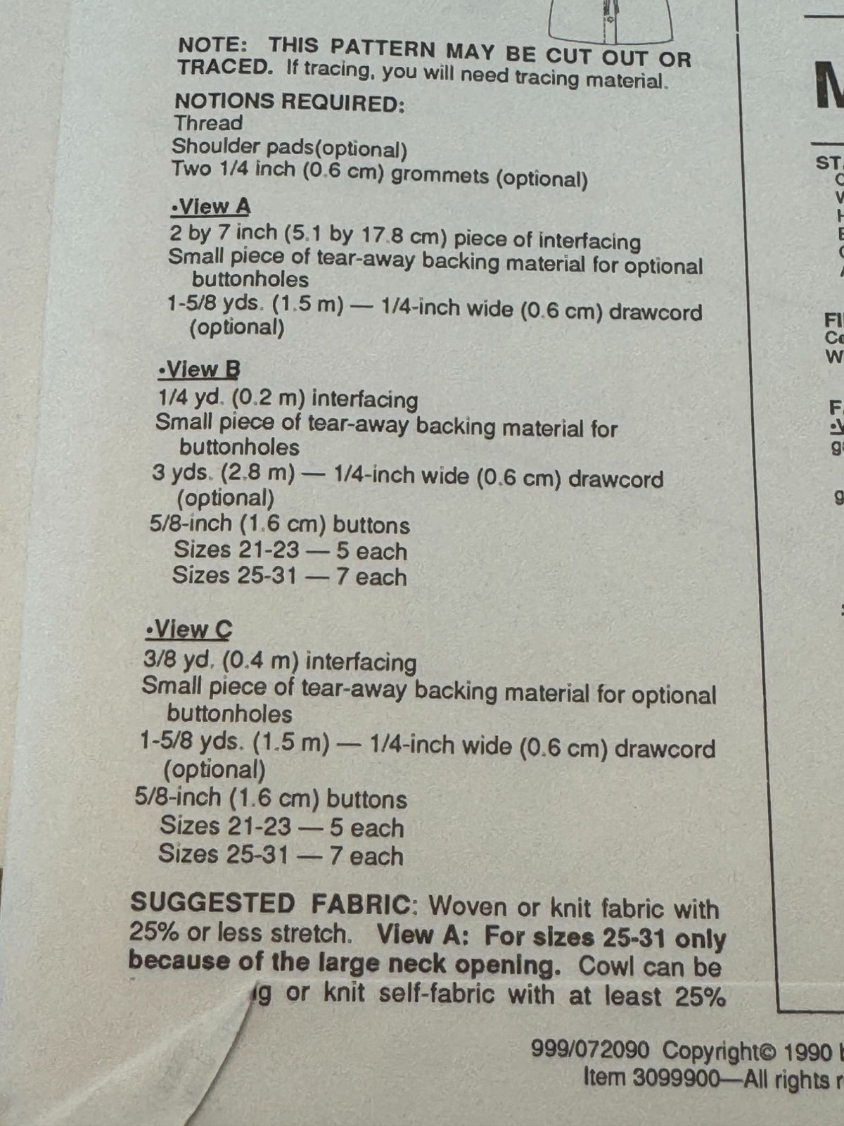 Stretch & Sew Sewing Pattern 999 Childrens Drawstring Bigshirt Shirt Jacket UC