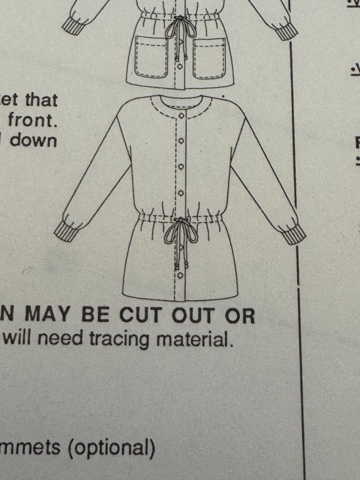 Stretch & Sew Sewing Pattern 999 Childrens Drawstring Bigshirt Shirt Jacket UC