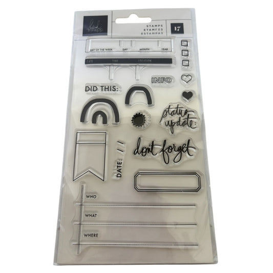 Heidi Swapp Clear Acrylic Stamps Set For Planner & Journaling Don't Forget Date