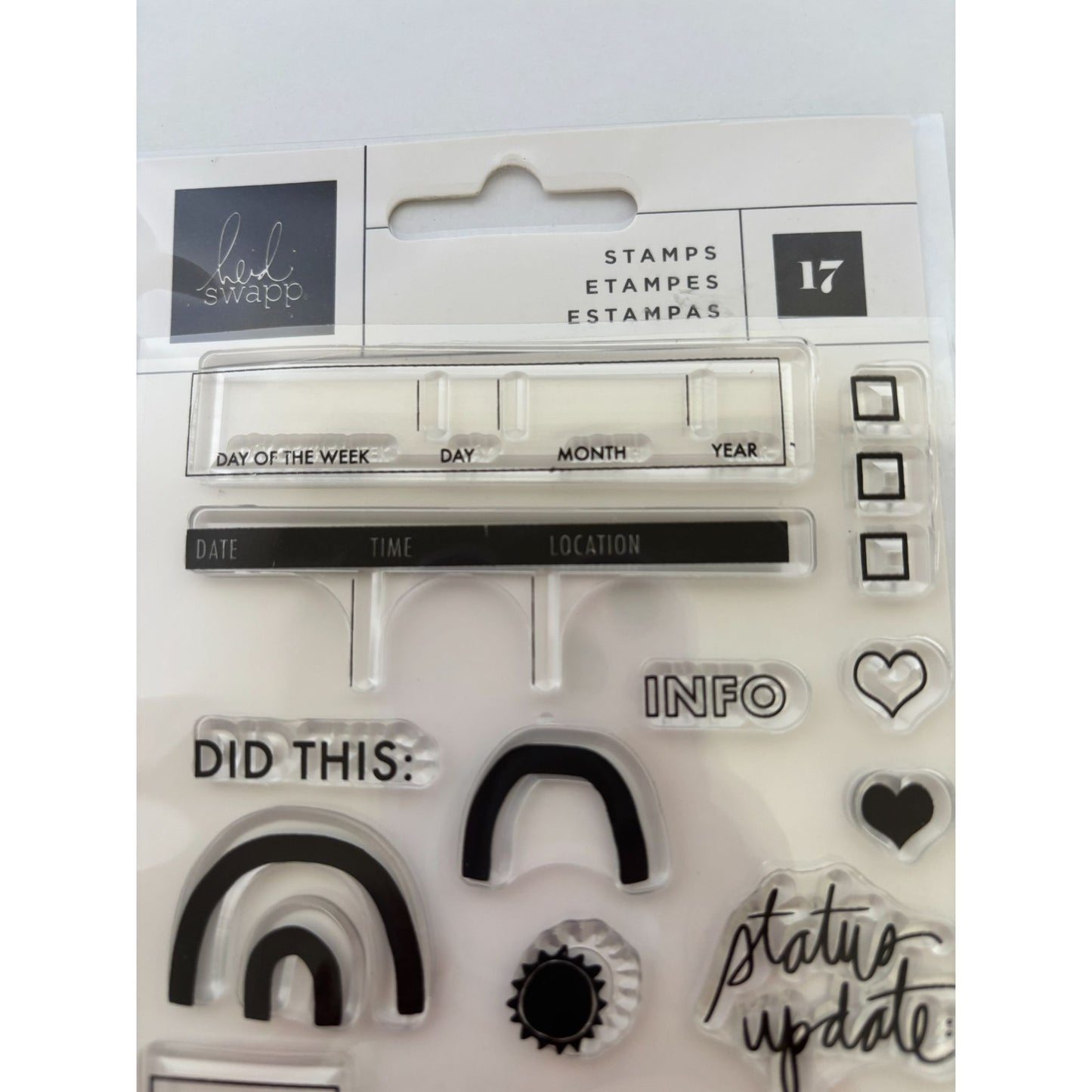 Heidi Swapp Clear Acrylic Stamps Set For Planner & Journaling Don't Forget Date