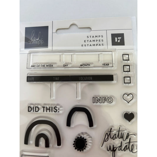 Heidi Swapp Clear Acrylic Stamps Set For Planner & Journaling Don't Forget Date