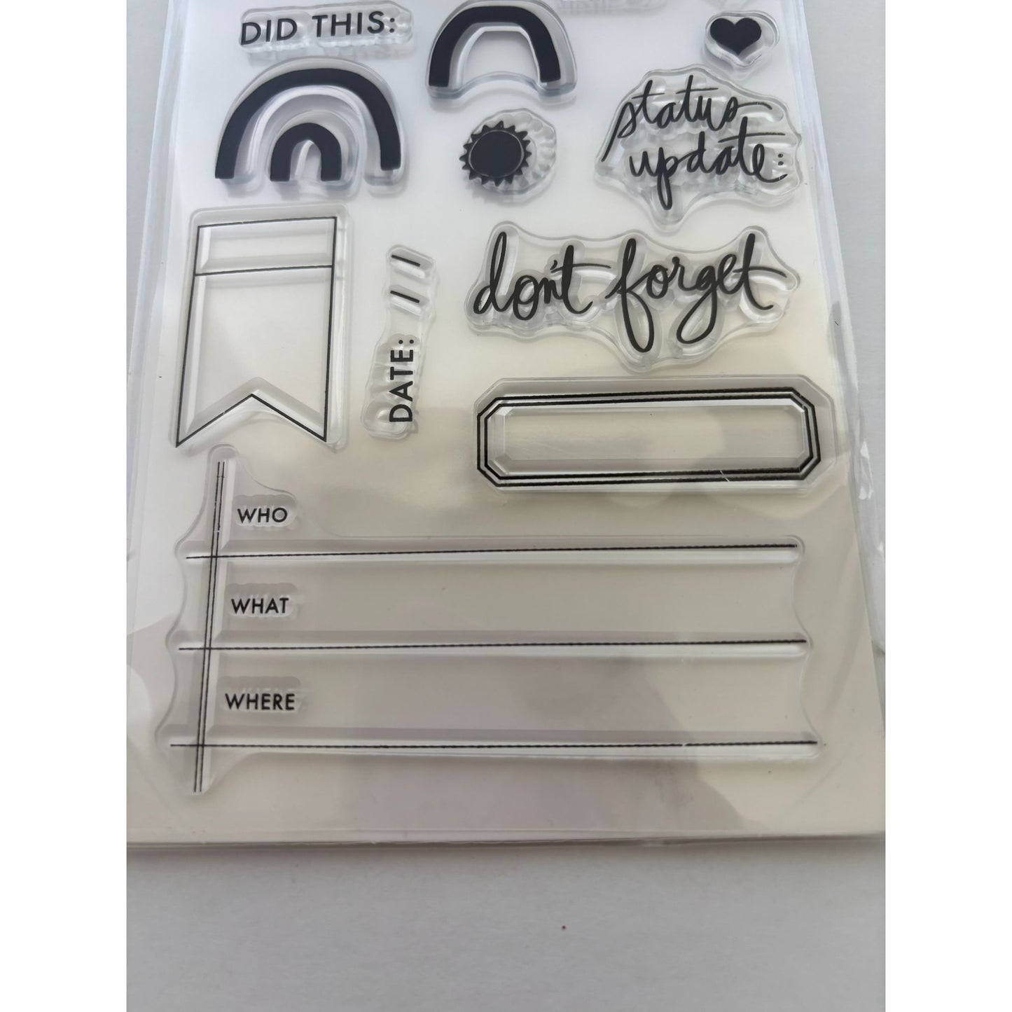 Heidi Swapp Clear Acrylic Stamps Set For Planner & Journaling Don't Forget Date