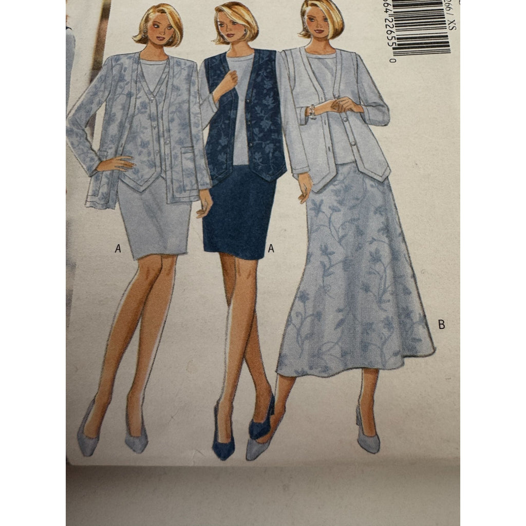 Butterick Sewing Pattern 4266 Capsule Wardrobe Top Skirt Pants Jacket XS S M UC