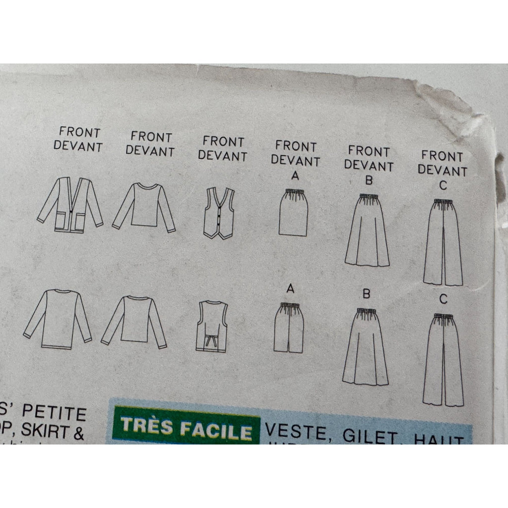 Butterick Sewing Pattern 4266 Capsule Wardrobe Top Skirt Pants Jacket XS S M UC