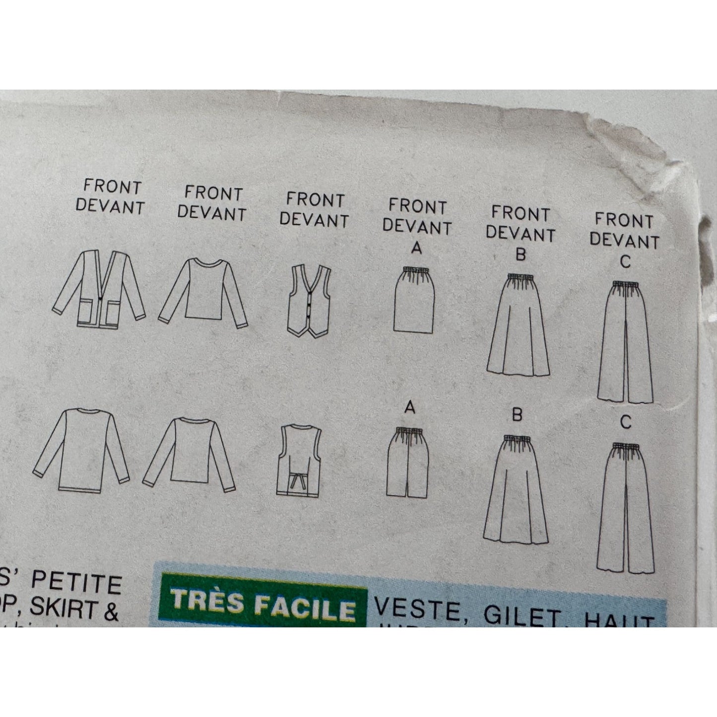 Butterick Sewing Pattern 4266 Capsule Wardrobe Top Skirt Pants Jacket XS S M UC