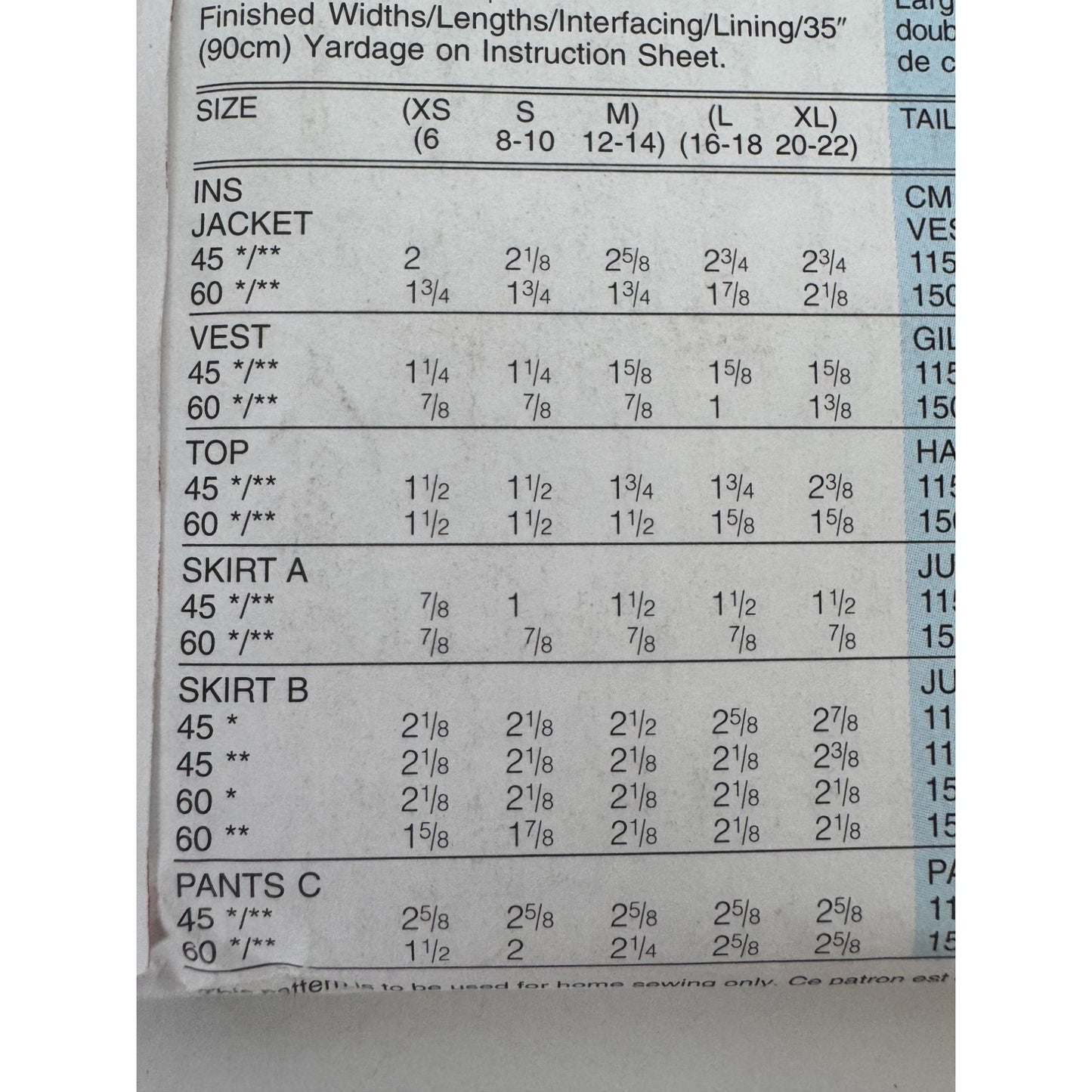 Butterick Sewing Pattern 4266 Capsule Wardrobe Top Skirt Pants Jacket XS S M UC