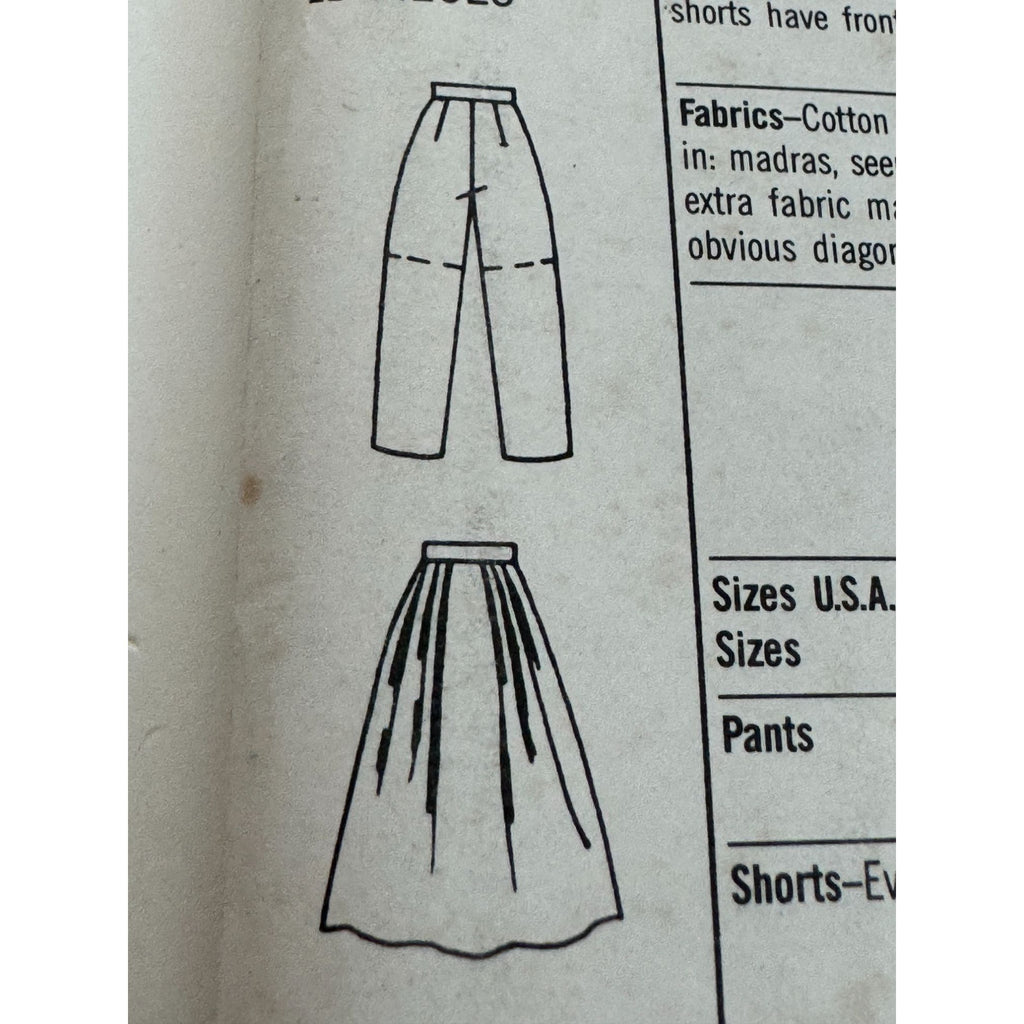 Simplicity Sewing Pattern 6854 Top Skirt Cropped Pants Shorts Outfit 10-14 Uncut