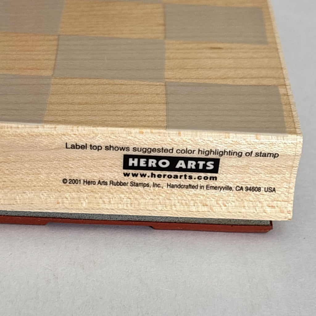Hero Arts Rubber Stamp Checkerboard Pattern Background Texture Grid Wooden S2273 Large Big