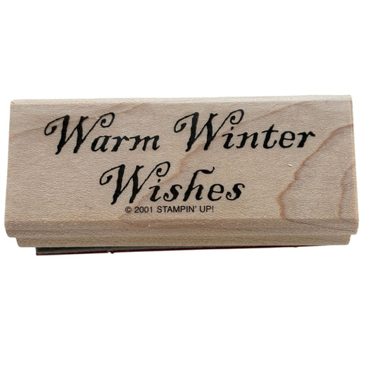 Stampin Up Rubber Stamp Christmas Warm Winter Wishes Holiday Card Making Words