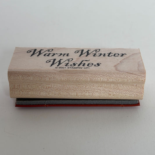 Stampin Up Rubber Stamp Christmas Warm Winter Wishes Holiday Card Making Words