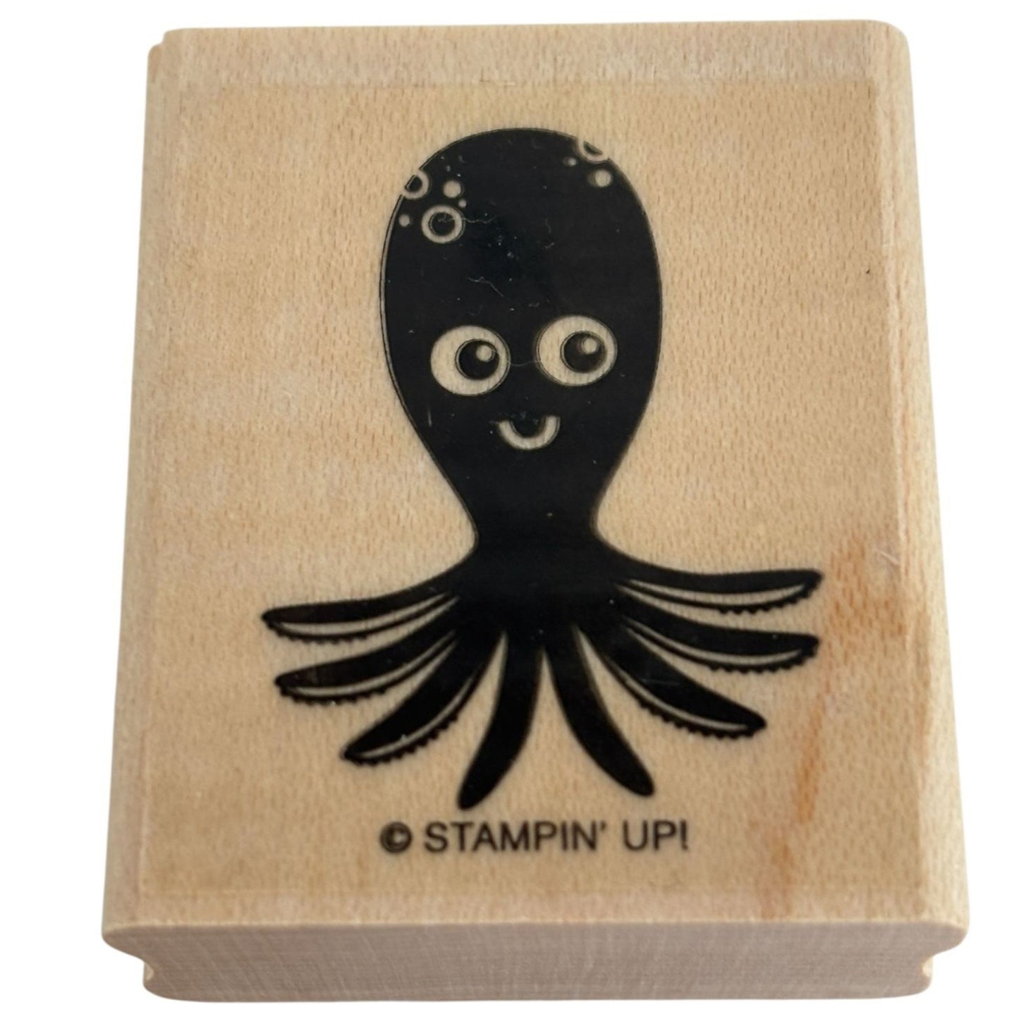 Stampin Up Rubber Stamp Octopus Whimsical Sealife Ocean Animal Card Making Wood