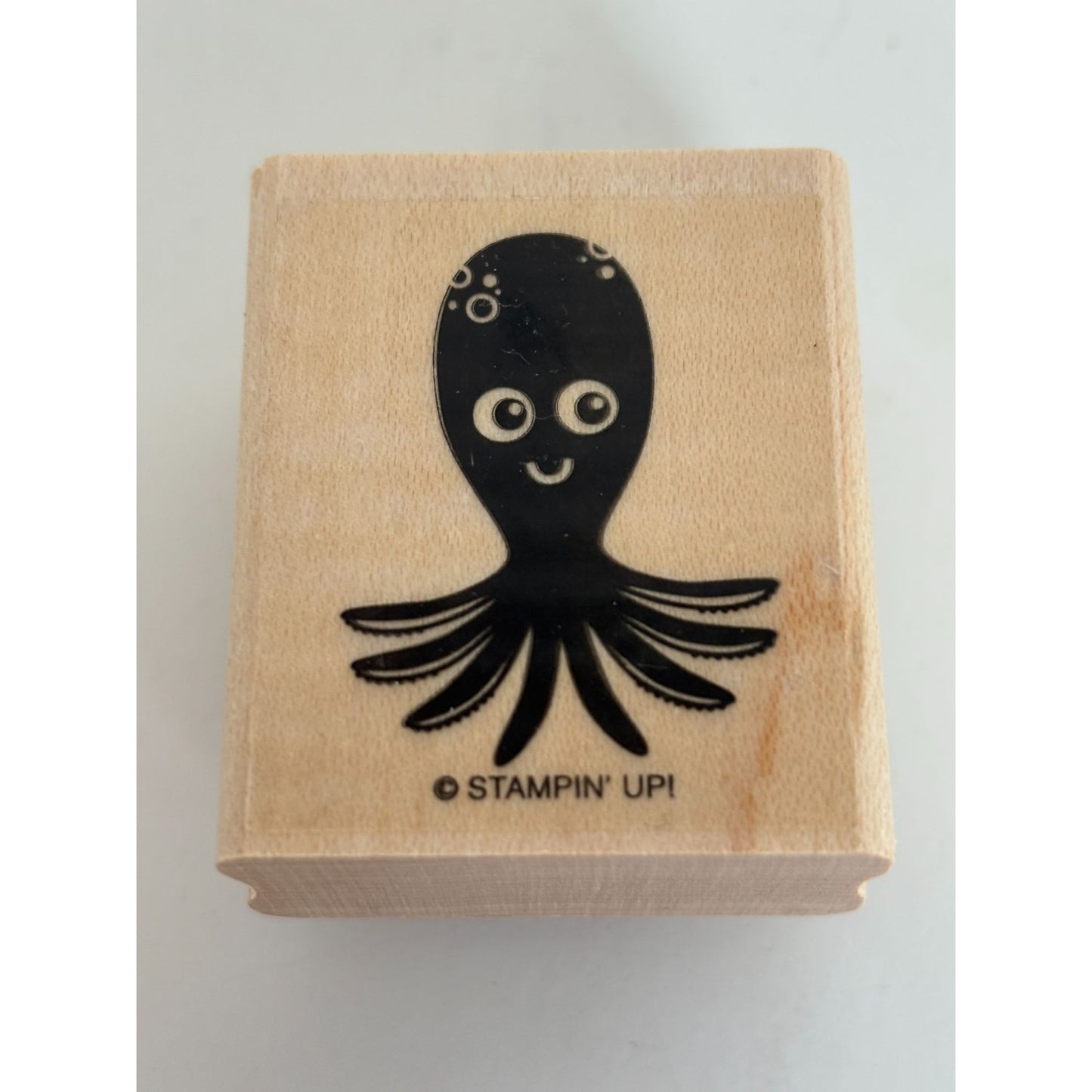 Stampin Up Rubber Stamp Octopus Whimsical Sealife Ocean Animal Card Making Wood