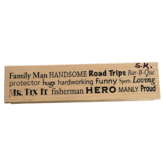 Great Inspirations Rubber Stamp Fathers Day Cardmaking Dad Hero Father Word Art Sentiment Description