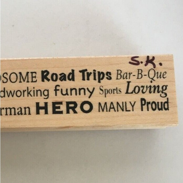 Great Inspirations Rubber Stamp Fathers Day Cardmaking Dad Hero Father Word Art Sentiment Description