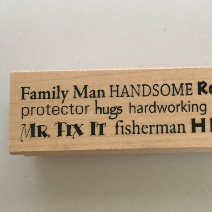 Great Inspirations Rubber Stamp Fathers Day Cardmaking Dad Hero Father Word Art Sentiment Description