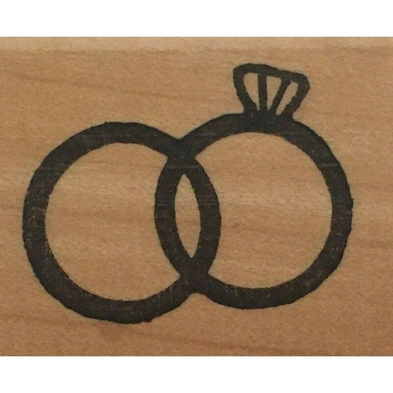 The Happy Stamper Rubber Stamp Diamond Ring Wedding Rings Marriage Card Making