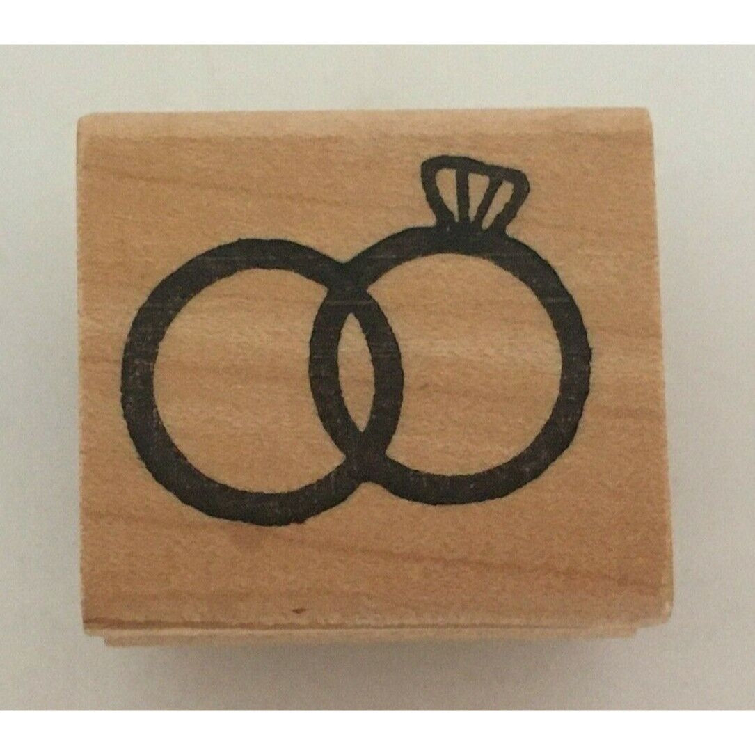 The Happy Stamper Rubber Stamp Diamond Ring Wedding Rings Marriage Card Making