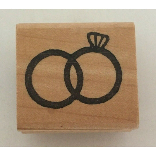 The Happy Stamper Rubber Stamp Diamond Ring Wedding Rings Marriage Card Making