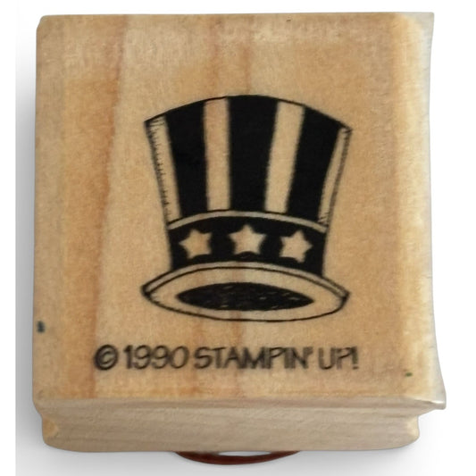 Stampin Up Rubber Stamp Uncle Sam Hat Patriotic USA Fourth of July 4th Cardmaking Craft Wood Mounted