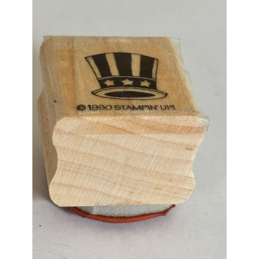 Stampin Up Rubber Stamp Uncle Sam Hat Patriotic USA Fourth of July 4th Cardmaking Craft Wood Mounted