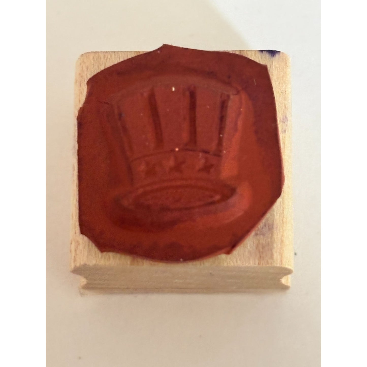 Stampin Up Rubber Stamp Uncle Sam Hat Patriotic USA Fourth of July 4th Cardmaking Craft Wood Mounted