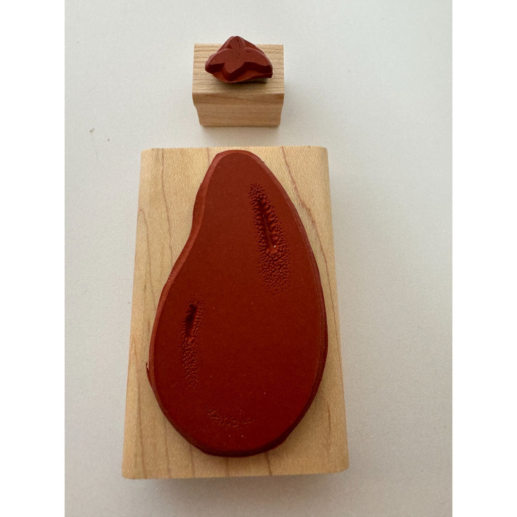 Stampin Up Rubber Stamps Eggplant Stem Vegetable Food Wood Mounted Card Making