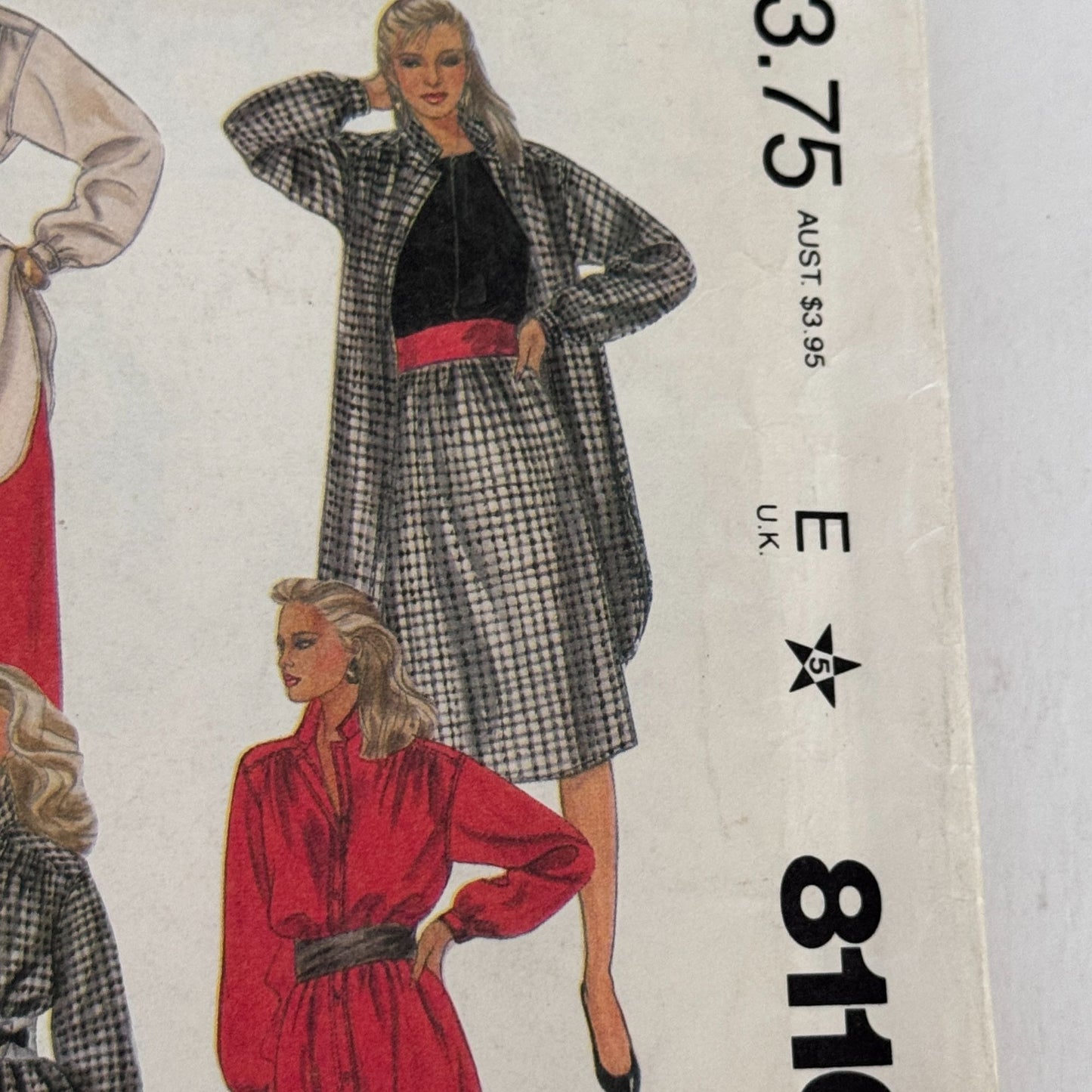McCalls Sewing Pattern 8116 80s Power Dress Tunic Top Vintage 14 Office Glam Uncut