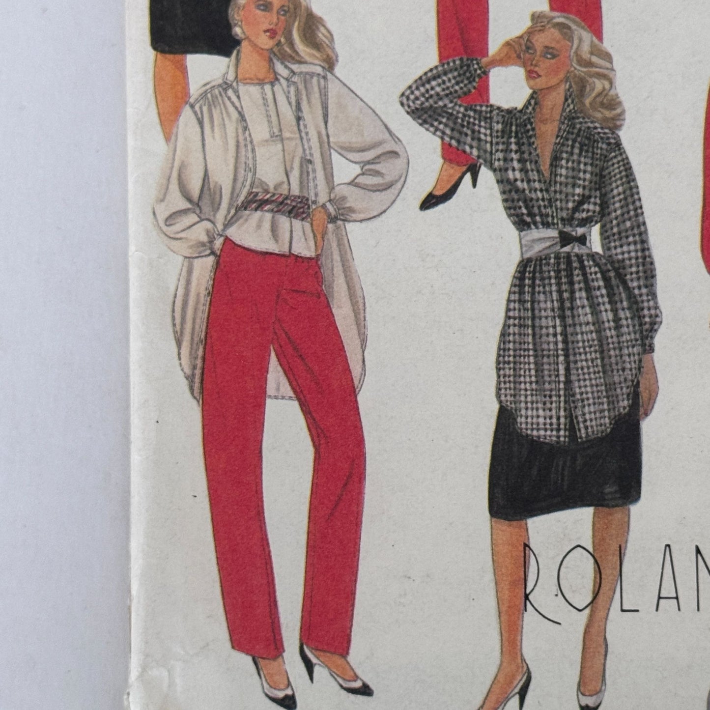 McCalls Sewing Pattern 8116 80s Power Dress Tunic Top Vintage 14 Office Glam Uncut