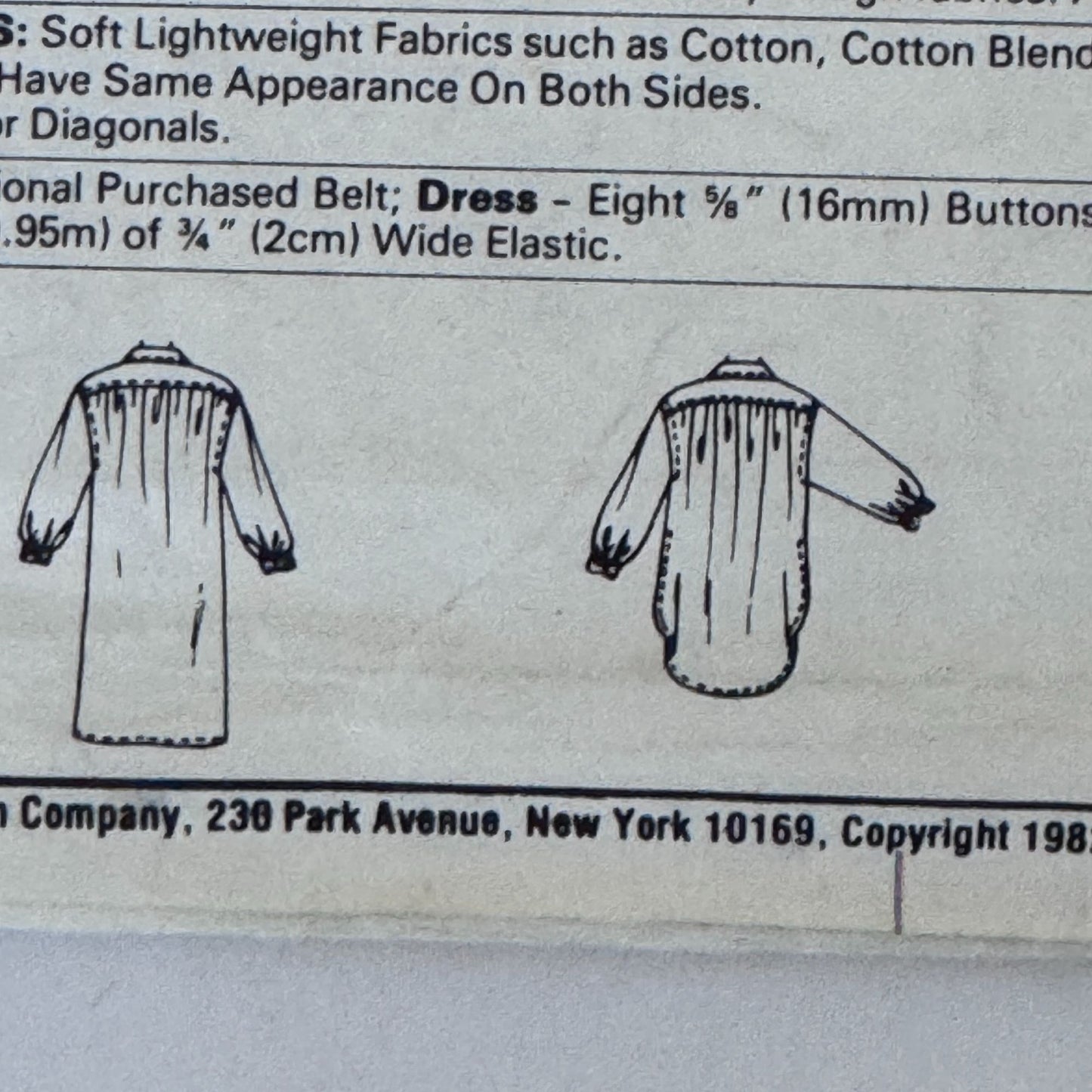 McCalls Sewing Pattern 8116 80s Power Dress Tunic Top Vintage 14 Office Glam Uncut