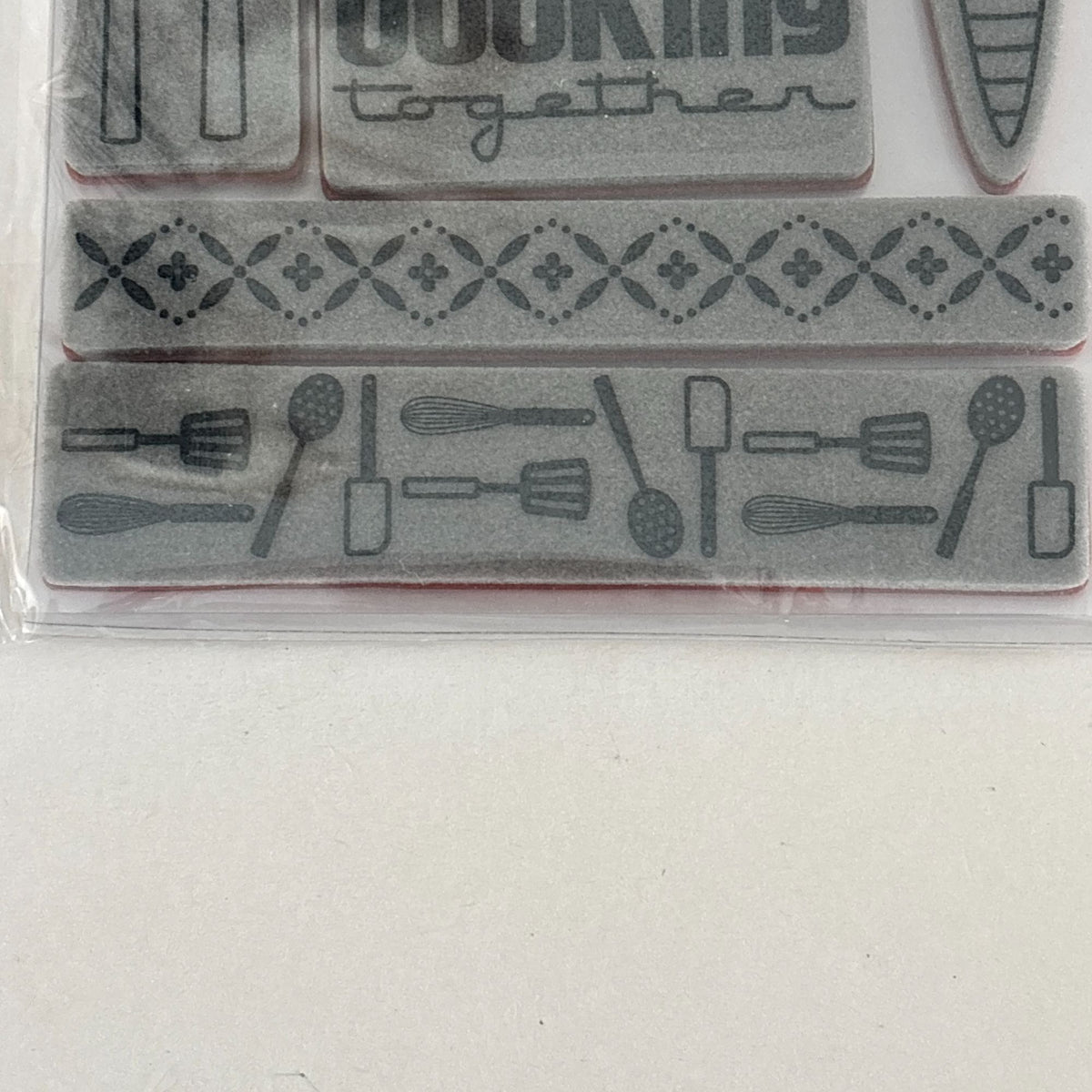 TPC Studio Rubber Cling Stamps Set Lets Eat Baking Food Kitchen Baker Gift Idea