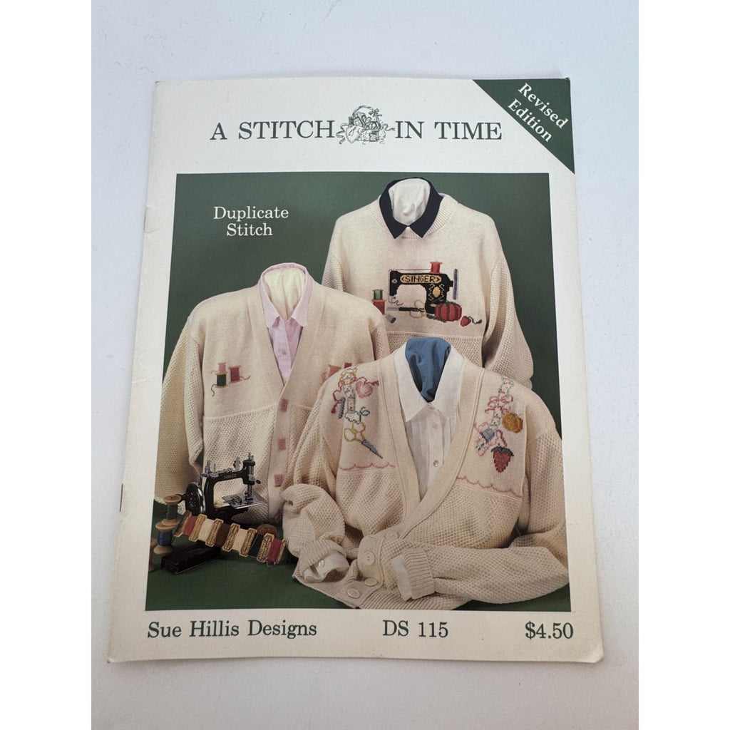 A Stitch in Time Cross Stitch Pattern Book Duplicate Stitch Sewing Sue Hillis