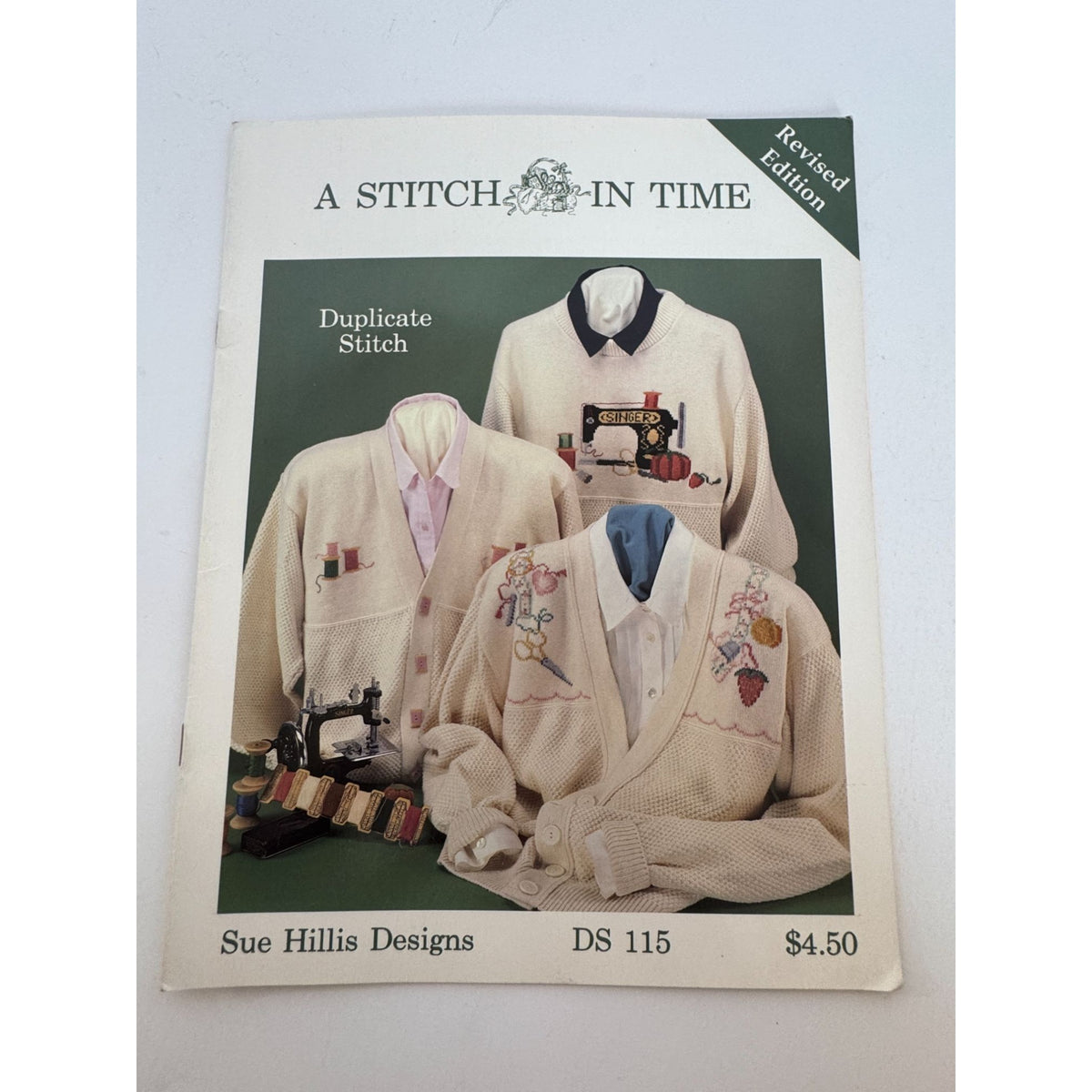 A Stitch in Time Cross Stitch Pattern Book Duplicate Stitch Sewing Sue Hillis