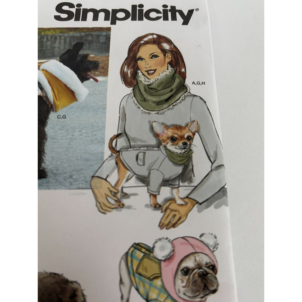 Simplicity Sewing Pattern S9663 Dog Clothing Pet Winter Coats Christmas S M L UC