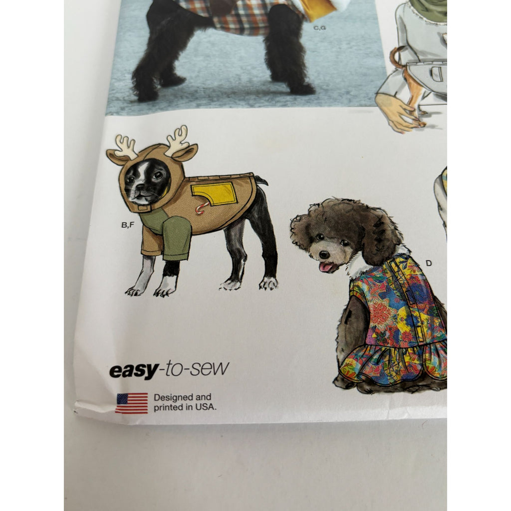 Simplicity Sewing Pattern S9663 Dog Clothing Pet Winter Coats Christmas S M L UC