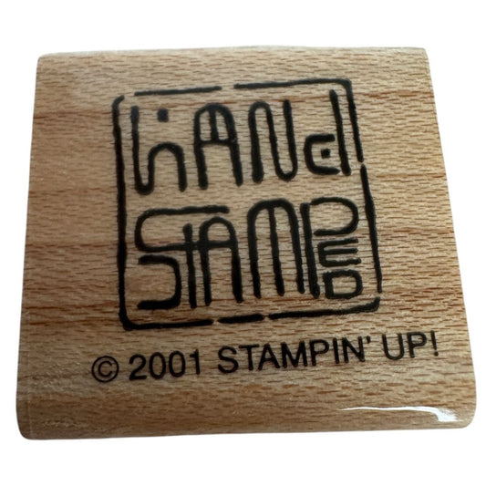 Stampin Up Wooden Rubber Stamp Hand Stamped Stamping Hobby Projects Words Square