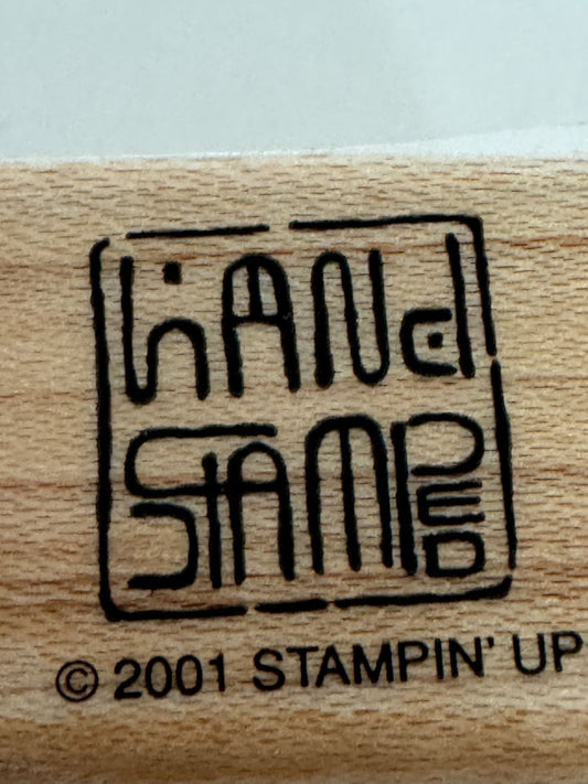 Stampin Up Wooden Rubber Stamp Hand Stamped Stamping Hobby Projects Words Square