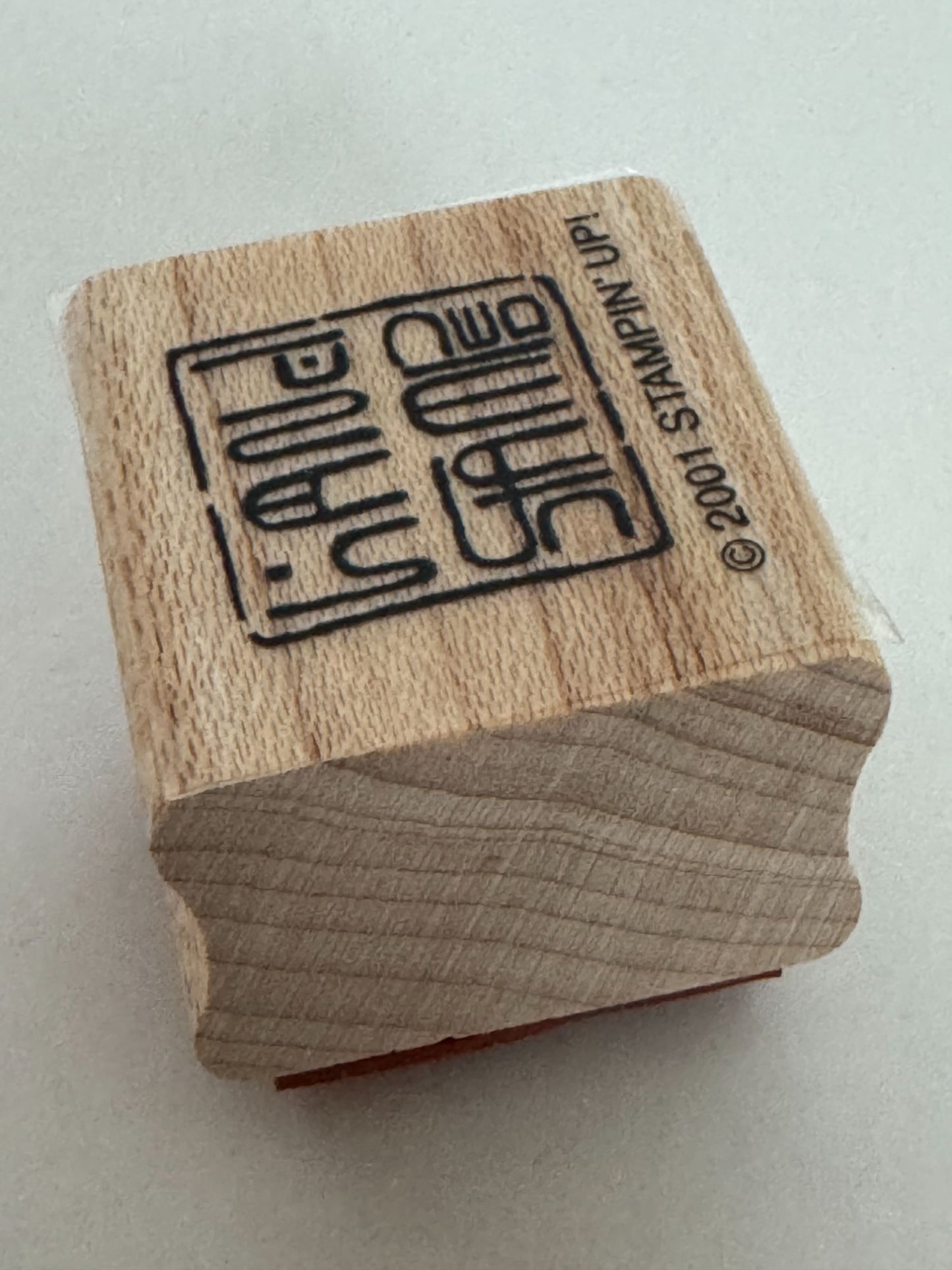 Stampin Up Wooden Rubber Stamp Hand Stamped Stamping Hobby Projects Words Square