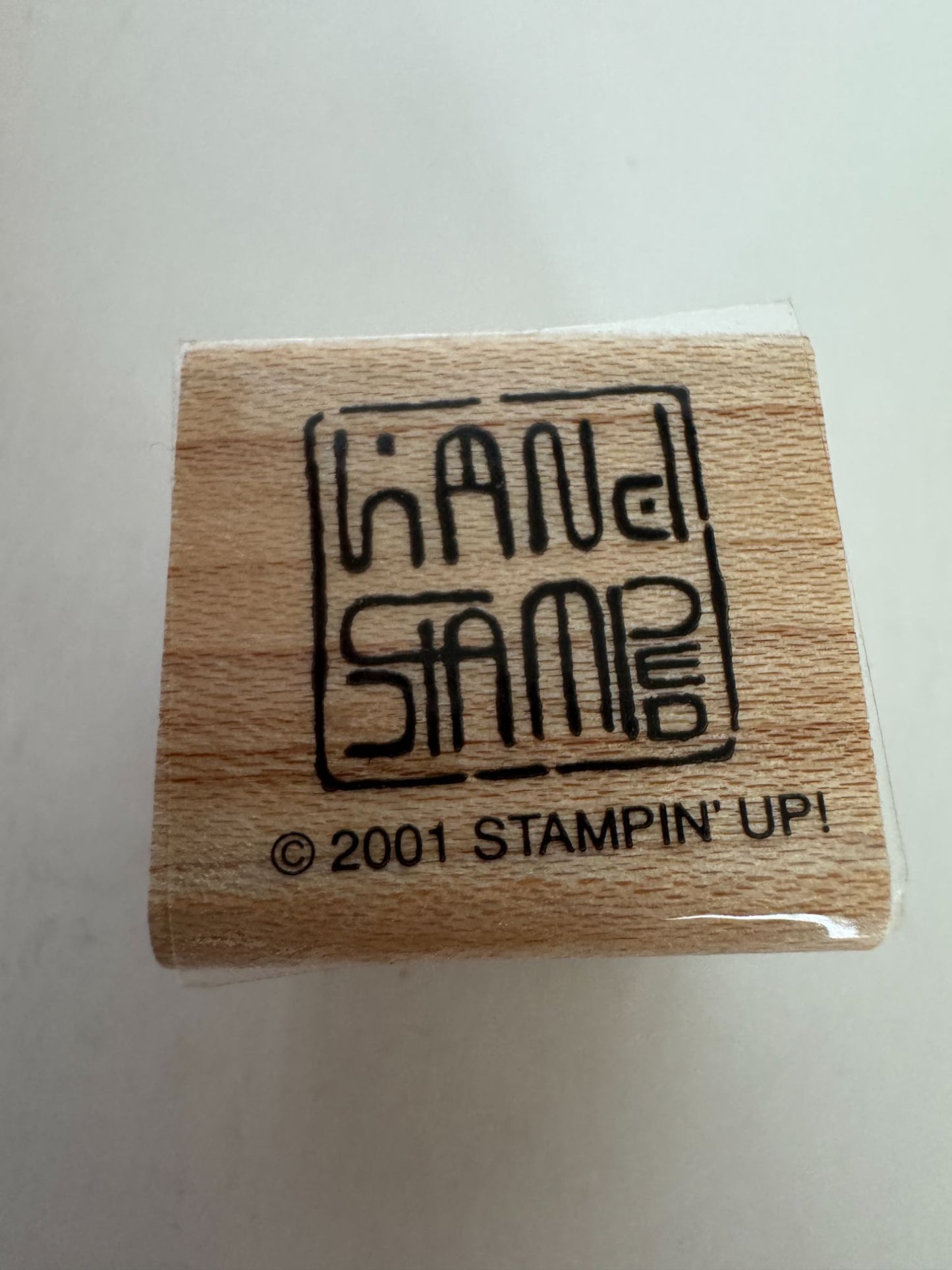 Stampin Up Wooden Rubber Stamp Hand Stamped Stamping Hobby Projects Words Square