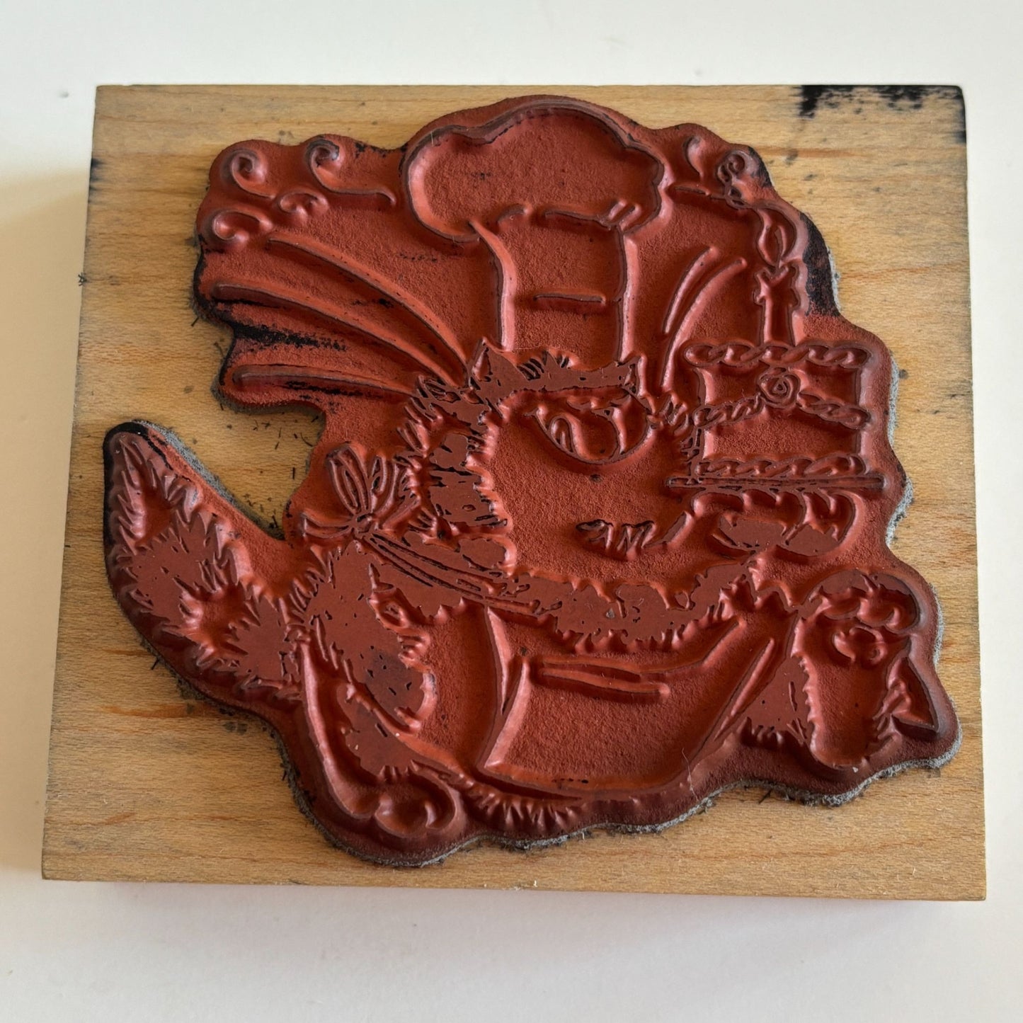 Penny Black Rubber Stamp What Creation Chef Cat Birthday Cake Baker Hungry 2377J