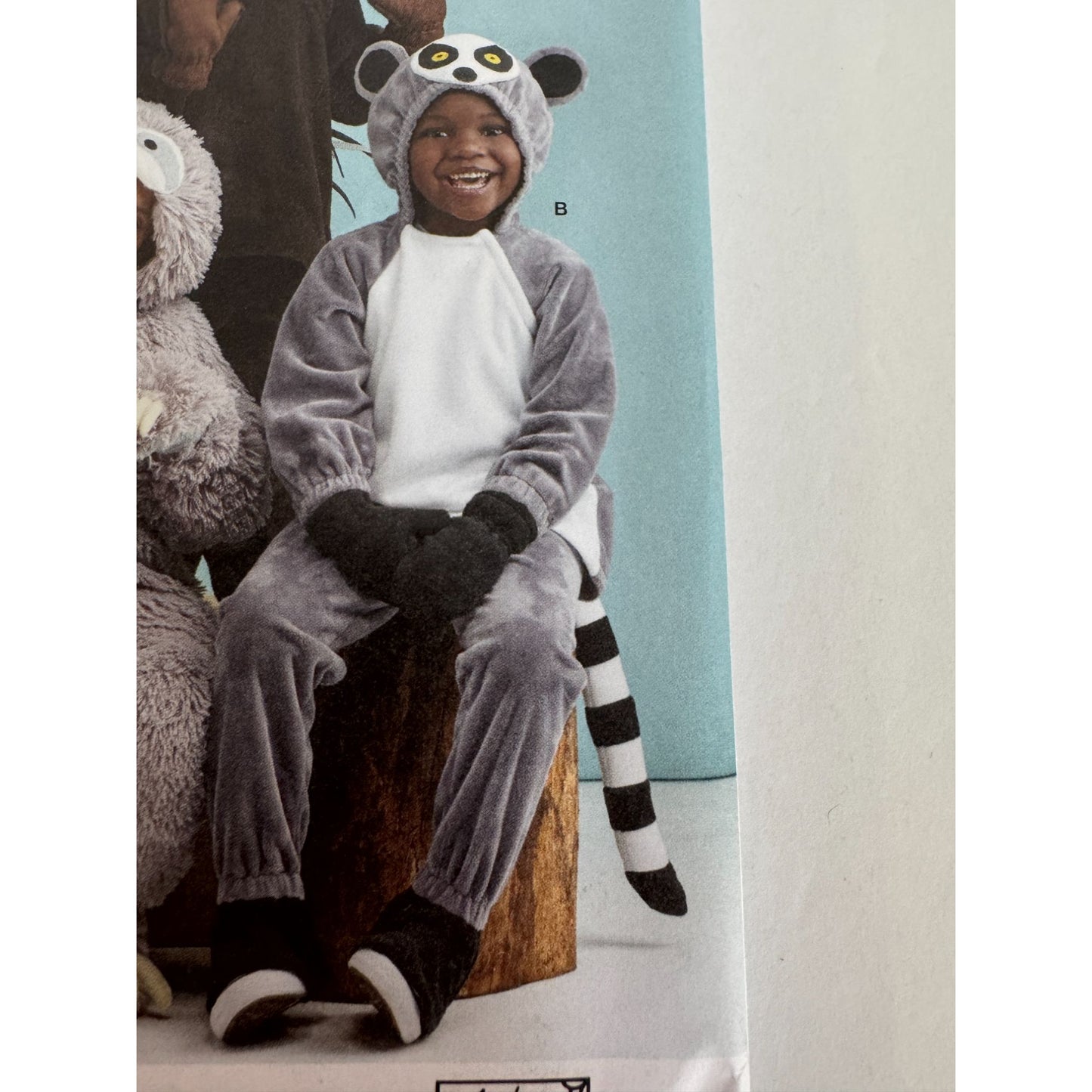 Simplicity Sewing Pattern S9842 Kids Animal Costumes Sloth Porcupine Lemur 3-8