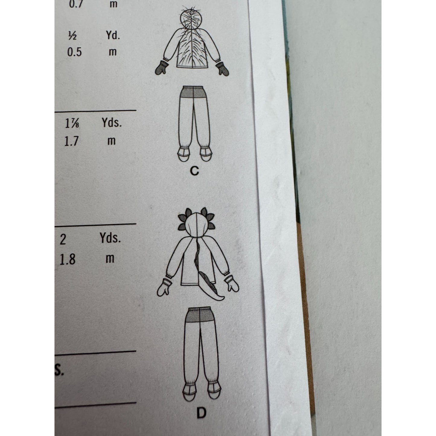 Simplicity Sewing Pattern S9842 Kids Animal Costumes Sloth Porcupine Lemur 3-8
